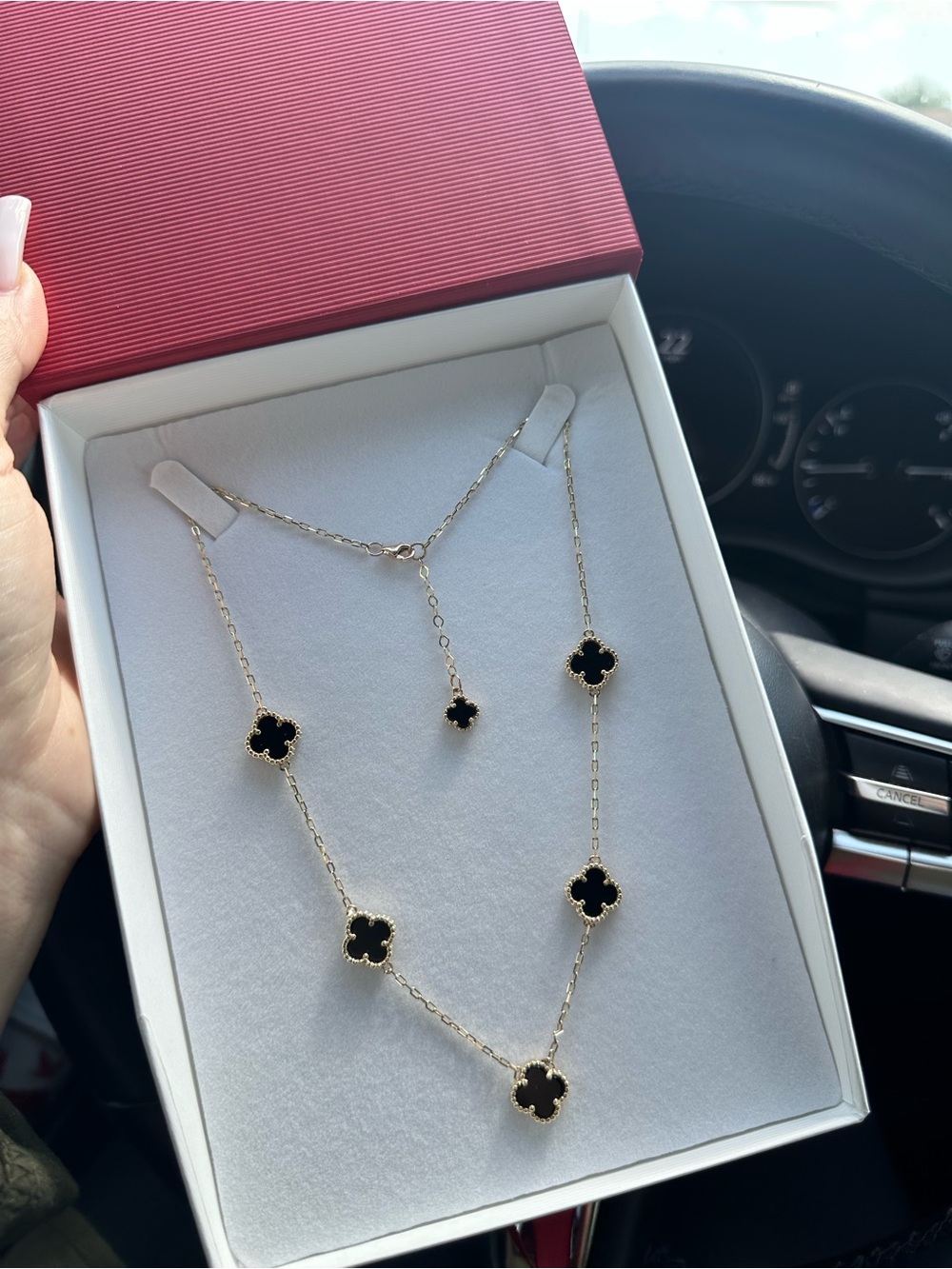 Real Gold Chain - Black Clover-Style Pendant Necklace